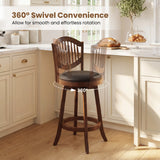 Swivel Bar Stools Set of 2 with Backrest and Wood Frame-30/Frame-25 Inches