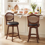 Swivel Bar Stools Set of 2 with Backrest and Wood Frame-30/Frame-25 Inches