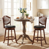 Swivel Bar Stools Set of 2 with Backrest and Wood Frame-30/Frame-25 Inches