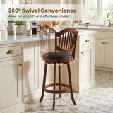 Swivel Bar Stools Set of 2 with Backrest and Wood Frame-30/Frame-25 Inches