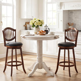 Swivel Bar Stools Set of 2 with Backrest and Wood Frame-30/Frame-25 Inches