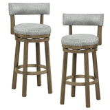 Swivel Bar Stools Set of 2 Linen Fabric Upholstered Barstools with Back-31.5 Inches