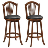 Swivel Bar Stools with Backrests and Wood Frame for Kitchen Island-29/Island-24 Inch