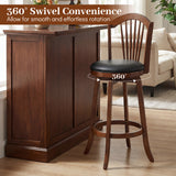 Swivel Bar Stools with Backrests and Wood Frame for Kitchen Island-29/Island-24 Inch
