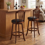 Swivel Bar Stools with Backrests and Wood Frame for Kitchen Island-29/Island-24 Inch