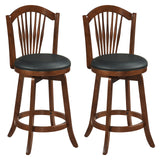Swivel Bar Stools with Backrests and Wood Frame for Kitchen Island-29/Island-24 Inch