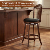 Swivel Bar Stools with Backrests and Wood Frame for Kitchen Island-29/Island-24 Inch