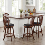 Swivel Bar Stools with Backrests and Wood Frame for Kitchen Island-29/Island-24 Inch