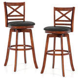 Swivel Barstools Set of 2 with Backrest and Footrest-29/Footrest-24 Inches