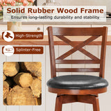 Swivel Barstools Set of 2 with Backrest and Footrest-29/Footrest-24 Inches