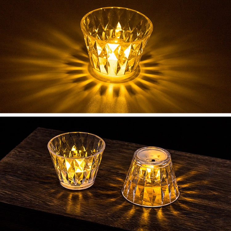 2 PCS 1.5V Diamond Ambience Desk Lamp LED Crystal Night Light, Spec: Warm Light