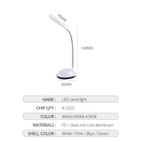 2 PCS Flexible Adjustable Portable Bedroom Reading Desk Lamp LED Night Light for Children(White)