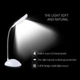 2 PCS Flexible Adjustable Portable Bedroom Reading Desk Lamp LED Night Light for Children(White)