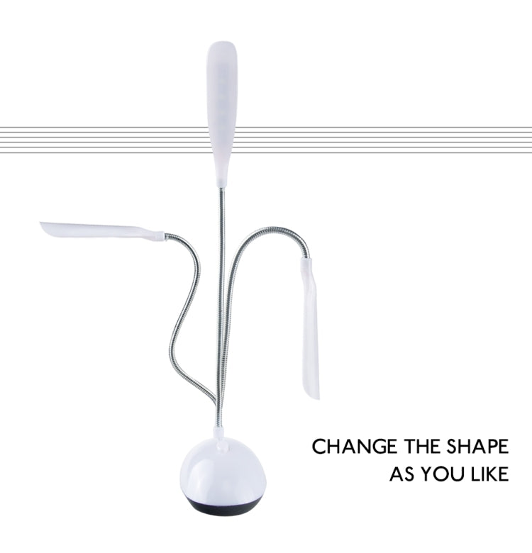 2 PCS Flexible Adjustable Portable Bedroom Reading Desk Lamp LED Night Light for Children(White)