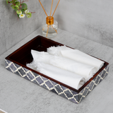Vanity Trays Moroccan Pattern Bone & Resin Inlay Collection in 10x6, Grey & White