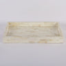 Decorative Tray Plain White Pattern Bone Inlay Collection in 2 Sizes