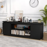 TV Cabinet with 3 Adjustable Shelves and Anti-Tipping Kits for TVs up to 80 Inch