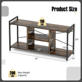 TV Stand for 55 Inch TVs Industrial Entertainment Center-Rustic Brown