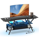 TV Stand for 65 Inch TVs with Power Outlets and LED Lights