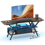 TV Stand for 65 Inch TVs with Power Outlets and LED Lights