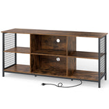 TV Stand for 65 Inch TVs-Rustic Brown and Black