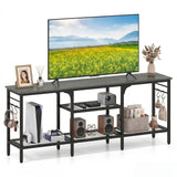 TV Stand for TVs up to 65 Inch with 3-Tier Open Shelves and 4 Hooks