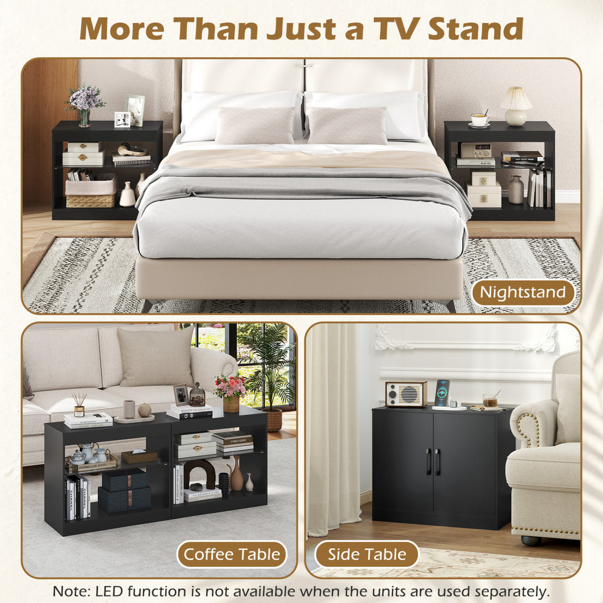 TV Stand for TVs up to 85 Inches LED Entertainment Center with Power Outlets