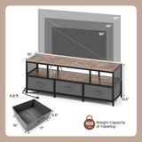 TV Stand for TVs up to 65 Inches with Power Outlets USB Charging