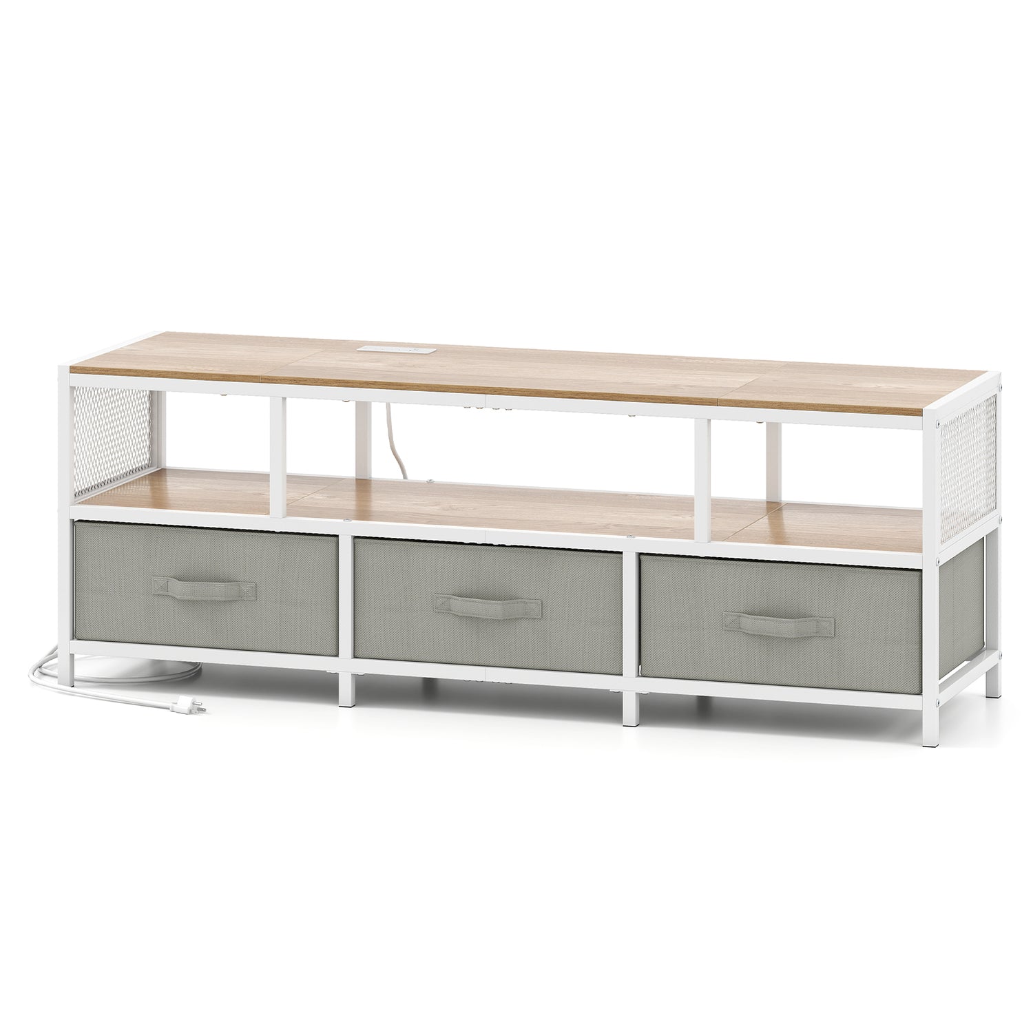 TV Stand for TVs up to 65 Inches with Power Outlets USB Charging