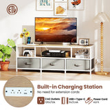 TV Stand for TVs up to 65 Inches with Power Outlets USB Charging