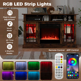 TV Stand with Electric Fireplace LED Lights and Remote Controls for TVs Up to 40 Inch