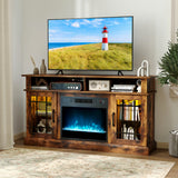 TV Stand with Electric Fireplace LED Lights and Remote Controls for TVs Up to 40 Inch