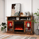 TV Stand with Electric Fireplace LED Lights and Remote Controls for TVs Up to 40 Inch