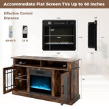 TV Stand with Electric Fireplace LED Lights and Remote Controls for TVs Up to 40 Inch