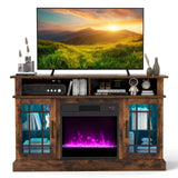 TV Stand with Electric Fireplace LED Lights and Remote Controls for TVs Up to 40 Inch