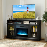 TV Stand with Electric Fireplace LED Lights and Remote Controls for TVs Up to 40 Inch