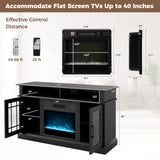 TV Stand with Electric Fireplace LED Lights and Remote Controls for TVs Up to 40 Inch