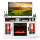 TV Stand with Electric Fireplace LED Lights and Remote Controls for TVs Up to 40 Inch