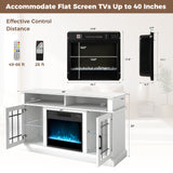 TV Stand with Electric Fireplace LED Lights and Remote Controls for TVs Up to 40 Inch