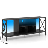 TV Stand with LED Lights for 65 Inch TV Entertainment Center with Power Outlets