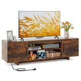 TV Stand with Power Outlet and 2 Cable Holes for 65 Inch TVs