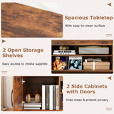 TV Stand with Power Outlet and 2 Cable Holes for 65 Inch TVs