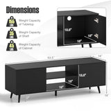 TV Stand with Power Outlets and Adjustable Shelf for 60 Inch TVs