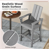 Tall Adirondack Chair Outdoor Bar Stool with Ergonomic Backrest for Backyard