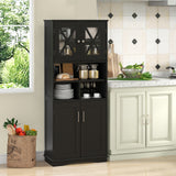 Tall Bathroom Cabinet Large Floor Storage Cabinet with Acrylic Doors and 3 Cubes