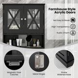 Tall Bathroom Cabinet Large Floor Storage Cabinet with Acrylic Doors and 3 Cubes