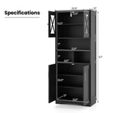 Tall Bathroom Cabinet Large Floor Storage Cabinet with Acrylic Doors and 3 Cubes