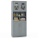 Tall Bathroom Cabinet Large Floor Storage Cabinet with Acrylic Doors and 3 Cubes