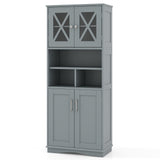 Tall Bathroom Cabinet Large Floor Storage Cabinet with Acrylic Doors and 3 Cubes