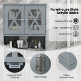 Tall Bathroom Cabinet Large Floor Storage Cabinet with Acrylic Doors and 3 Cubes
